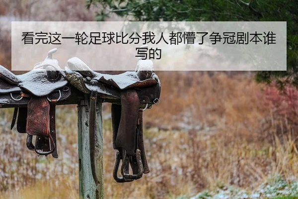 看完这一轮足球比分我人都懵了争冠剧本谁写的